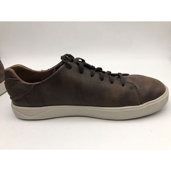 Olukai Lae'ahi Li 'Ili Lace Up Leather Sneakers Mens Dark Brown Patina Size 8.5 - Picture 13 of 13